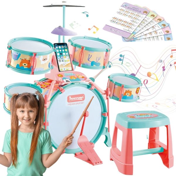 WOOPIE-Educational-Percussion-for-Children-5-Drums-1-Cymbal-Animal-Themed-Stool WOOPIE Educational Percussion for Children 5 Drums 1 Cymbal + Animal-Themed Stool
