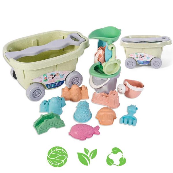 WOOPIE-GREEN-Sand-Play-Set-with-Cart-13-Pieces-BIODEGRADABLE-ORGANIC-MATERIAL WOOPIE GREEN Sand Play Set with Cart 13 Pieces