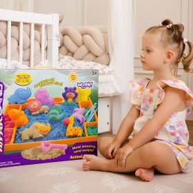 WOOPIE-Kinetic-Sand-1.2-kg-XL-ZOO-Table-with-Molds-Set-2