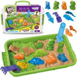 WOOPIE Kinetic Sand 1.5 kg XXL Set ZOO Safari Table with Molds