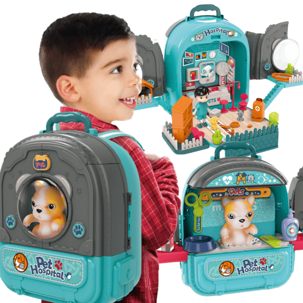WOOPIE-Little-Veterinarian-Set-3in1-House-in-a-Backpack-Dog WOOPIE Little Veterinarian Set 3in1 House in a Backpack Dog