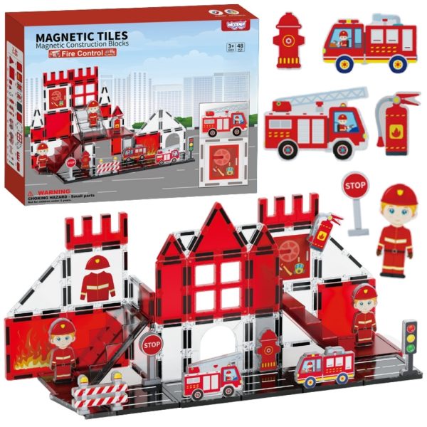 WOOPIE-Magnetic-Blocks-3D-Fire-Department-Set-48-pcs WOOPIE Magnetic Blocks 3D Fire Department Set 48 pcs.