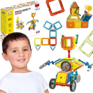 WOOPIE Magnetic Blocks Colorful 3D Vehicles STEAM Set 80pcs.