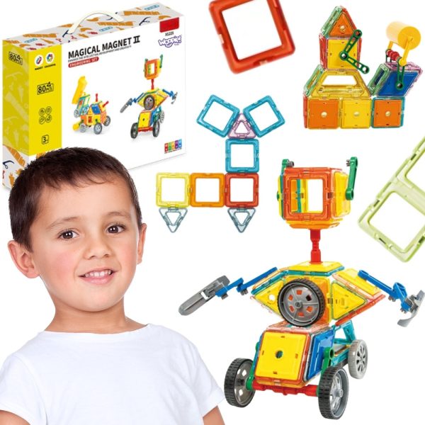 WOOPIE-Magnetic-Blocks-Colorful-3D-Vehicles-STEAM-Set-80pcs WOOPIE Magnetic Blocks Colorful 3D Vehicles STEAM Set 80pcs.