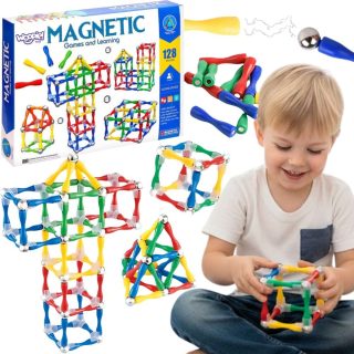 WOOPIE Magnetic Construction Blocks 3D 128 pcs XXL