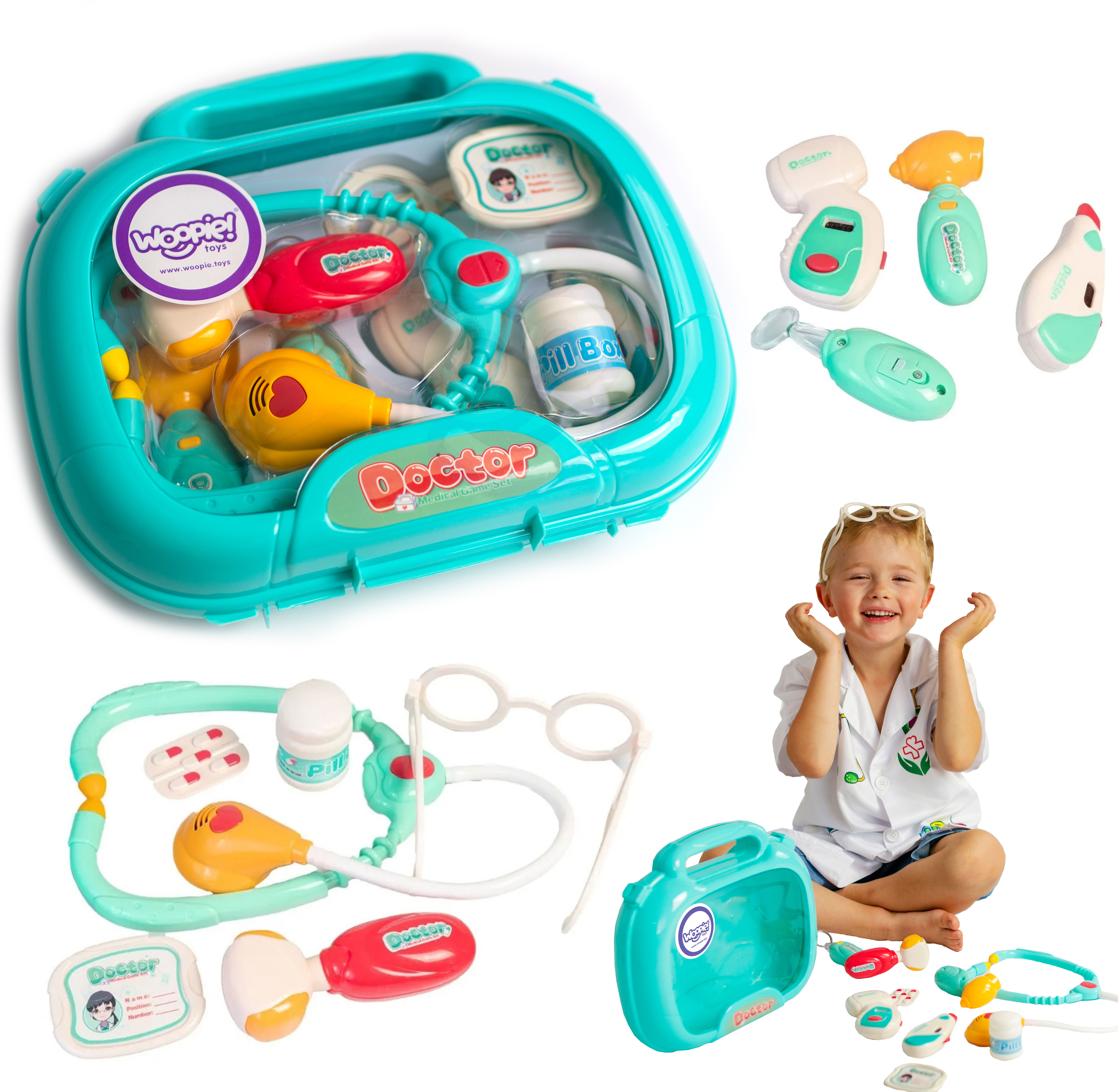 WOOPIE-Medical-Set-Little-Doctor-Doctor-in-a-Suitcase-Light-Sound-Acc WOOPIE Medical Set Little Doctor Doctor in a Suitcase Light Sound + Acc.