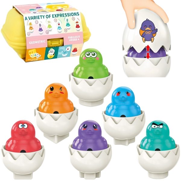 WOOPIE-Montessori-Shape-Sorter-Puzzle-Match-Fun-Chicks-Eggs-6pcs WOOPIE Montessori Shape Sorter Puzzle Match Fun Chicks Eggs 6pcs