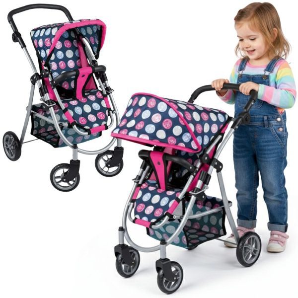 WOOPIE-ROYAL-Dolls-Pram-with-Adjustable-Seat-and-4-Wheels WOOPIE ROYAL Doll's Pram with Adjustable Seat and 4 Wheels