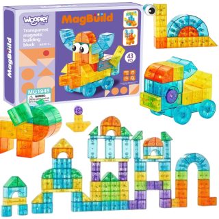 WOOPIE Transparent Magnetic Building Blocks 43 pcs.
