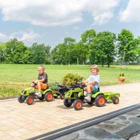 FALK-Pedal-Tractor-with-Loader-and-Claas-Trailer-2-5-years-1
