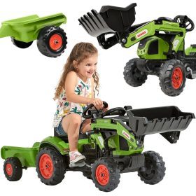 FALK-Pedal-Tractor-with-Loader-and-Claas-Trailer-2-5-years FALK Pedal Tractor with Loader and Claas Trailer 2-5 years