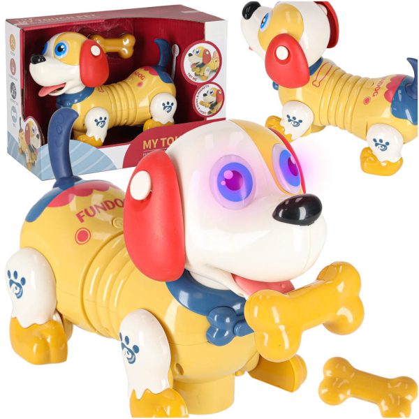 Interaktyvus šuo su kaulu robotas reaguoja į prisilietimąŽaislai/Elektroniniai žaislai Interaktyvus šuo su kaulu robotas reaguoja į prisilietimą