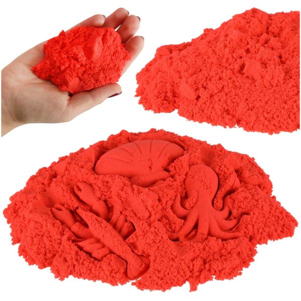 Kinetinis smėlis 1 kg maišelyje raudonasŽaislai/Kinetinio smėlio ir plastiko masės Kinetinis smėlis 1 kg maišelyje raudonas