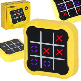 Kryžių ratas elektroninis galvosūkių žaidimas tic tac toe konsolė nešiojamas geltonas