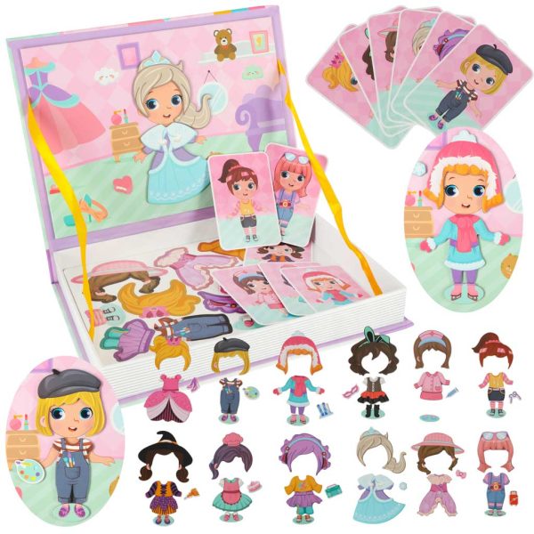 Magnetinė dėlionė "Dress up" lėlė 51el.Žaislai/Teminiai žaislai/Dėlionės Magnetinė dėlionė "Dress up" lėlė 51el.