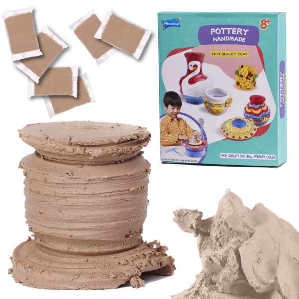 Molio masė puodžiaus ratui 1200gŽaislai/Kinetinio smėlio ir plastiko masės Molio masė puodžiaus ratui 1200g