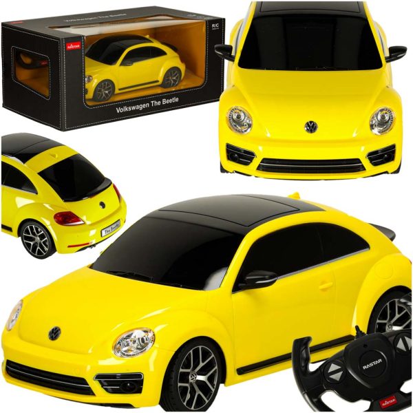 Rastar 78000 Volkswagen Beetle nuotolinio valdymo automobilis 1:14 geltonasŽaislai / nuotoliniu būdu valdomi modeliai / nuotoliniu būdu valdomi automobiliai Rastar 78000 Volkswagen Beetle nuotolinio valdymo automobilis 1:14 geltonas