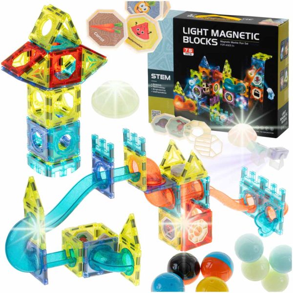 Šviečiantis magnetinis marmurinis rutuliukas 75el
