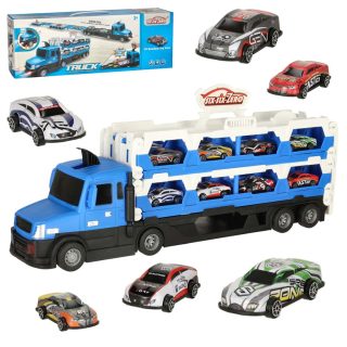 TIR sunkvežimių transporteris XXL sulankstoma transporto priemonė 10 automobilių mėlyna