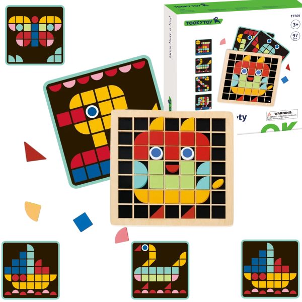 TOOKY-TOY-Wooden-Mosaic-Montessori-Puzzle TOOKY TOY Wooden Mosaic Montessori Puzzle