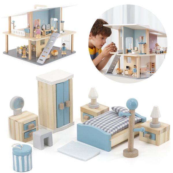 VIGA-PolarB-Dollhouse-Bedroom-Furniture-Set VIGA PolarB Dollhouse Bedroom Furniture Set