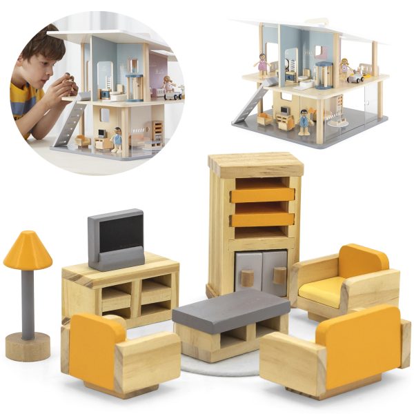VIGA-PolarB-Dollhouse-Furniture-Set-Living-Room VIGA PolarB Dollhouse Furniture Set Living Room