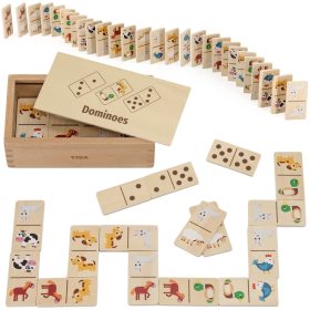 VIGA-Wooden-Domino-2-in-1-Animals-and-Numbers VIGA Wooden Domino 2 in 1 Animals and Numbers