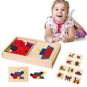 VIGA-Wooden-Geometric-Mosaic-Dienes-Blocks-Montessori-Logical-Puzzle-148-pieces-2