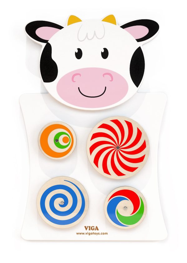 VIGA-Wooden-Manipulative-Board-Cow-FSC-Montessori-Certificate VIGA Wooden Manipulative Board Cow FSC Montessori Certificate