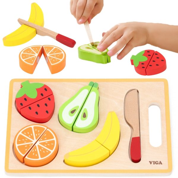 VIGA-Wooden-Montessori-Educational-Puzzle-Fruits-for-Cutting VIGA Wooden Montessori Educational Puzzle Fruits for Cutting
