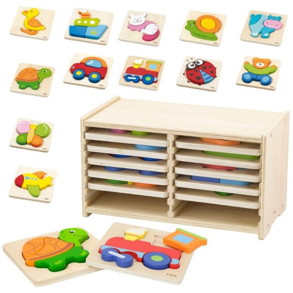 VIGA-Wooden-Puzzle-12-Boards VIGA Wooden Puzzle 12 Boards