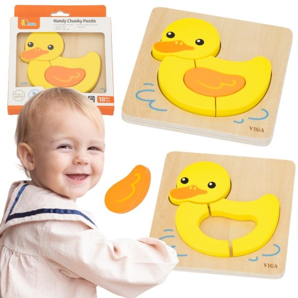 VIGA-Wooden-Puzzle-Cute-Duck VIGA Wooden Puzzle - Cute Duck