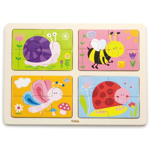 VIGA-Wooden-Puzzle-Insects-4-in-1 VIGA Wooden Puzzle Insects 4 in 1