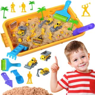 WOOPIE Kinetic Sand Construction Site Set in a Suitcase Vehicles 1kg