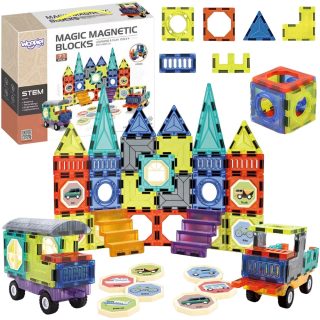 WOOPIE Magnetic Blocks 3D Set Castle Vehicles 71pcs.