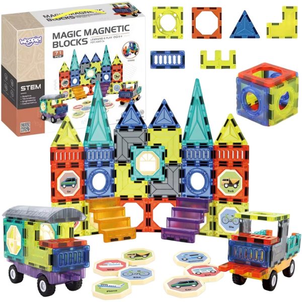 WOOPIE-Magnetic-Blocks-3D-Set-Castle-Vehicles-71pcs WOOPIE Magnetic Blocks 3D Set Castle Vehicles 71pcs.