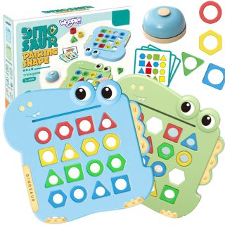 WOOPIE Montessori Dinosaur Puzzle Match Shapes Skill Game
