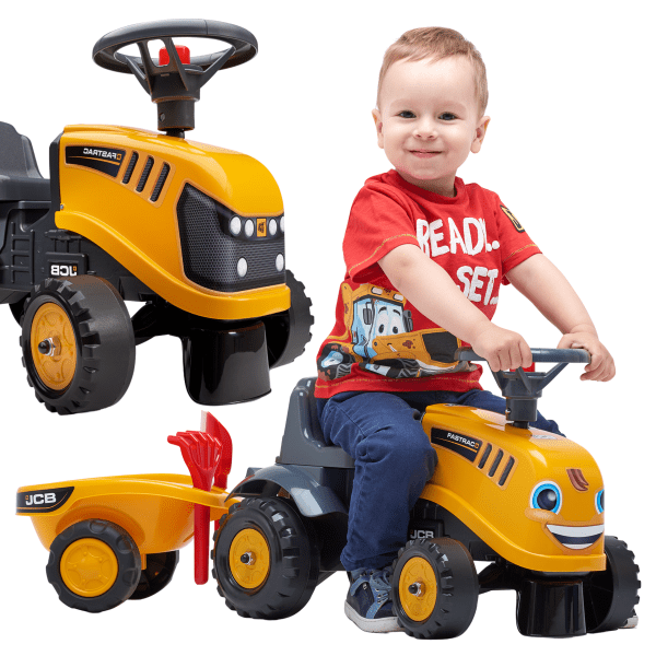 FALK-JCB-Orange-Tractor-with-Trailer-for-ages-1-3 FALK JCB Orange Tractor with Trailer for ages 1-3