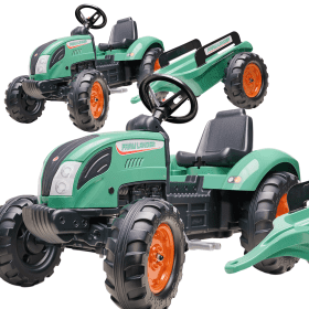 FALK Lander Green Pedal Tractor with Trailer for 3-7 Years