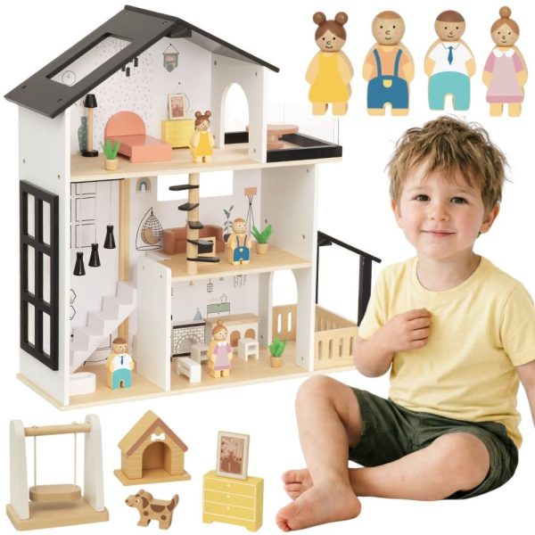 TOOKY-TOY-Wooden-Doll-House-25-Pieces TOOKY TOY Wooden Doll House 25 Pieces