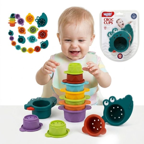 WOOPIE-BABY-Bath-Toy-Crocodile-Overflow-Cups WOOPIE BABY Bath Toy Crocodile Overflow Cups