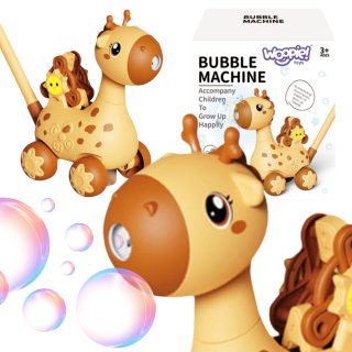WOOPIE Giraffe Pusher 2-in-1 Bubble Machine for Kids