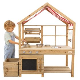 CLASSIC-WORLD-EDU-Large-Wooden-Kitchen-with-Roof-Accessories CLASSIC WORLD EDU Large Wooden Kitchen with Roof + Accessories