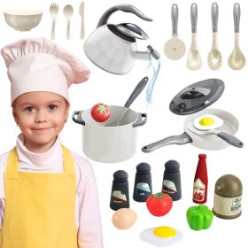WOOPIE Little Chef Set Pots Frying Pan Kettle White 32 pcs.