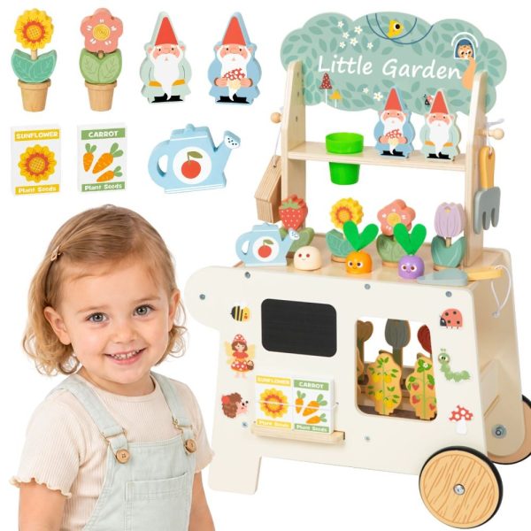 TOOKY-TOY-Montessori-Wooden-Garden-Cart-57pcs TOOKY TOY Montessori Wooden Garden Cart 57pcs