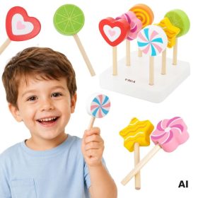 VIGA-Wooden-Lollipops-Confectionery-Shop-Set-of-6-for-Children-18m VIGA Wooden Lollipops Confectionery Shop Set of 6 for Children 18m+