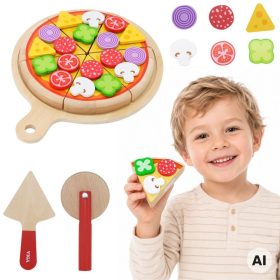 VIGA-Wooden-Pizza-Slicer-Kitchen-Set-27-Pieces-for-Children-18M VIGA Wooden Pizza Slicer Kitchen Set 27 Pieces for Children 18M+