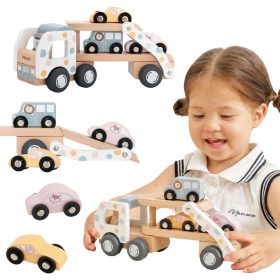 VIGA-PolarB-Wooden-Car-Transporter-3-Cars-Driver-18m VIGA PolarB Wooden Car Transporter 3 Cars Driver 18m+