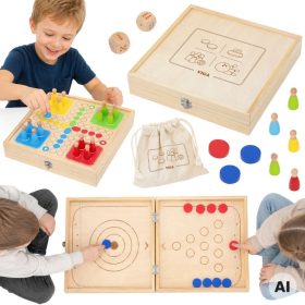 VIGA-Wooden-4-in-1-Arcade-Game-Table-Hockey-Curling-Bowling-Ludo VIGA Wooden 4-in-1 Arcade Game Table Hockey Curling Bowling Ludo